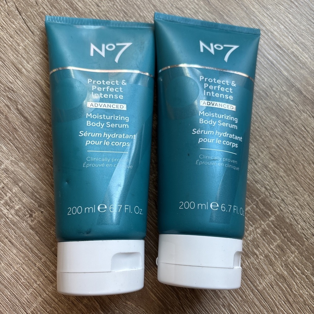 NEW LOT OF 2 No7 Protect & Perfect Intense Body Serum Hydrating Firming 6.7 Oz